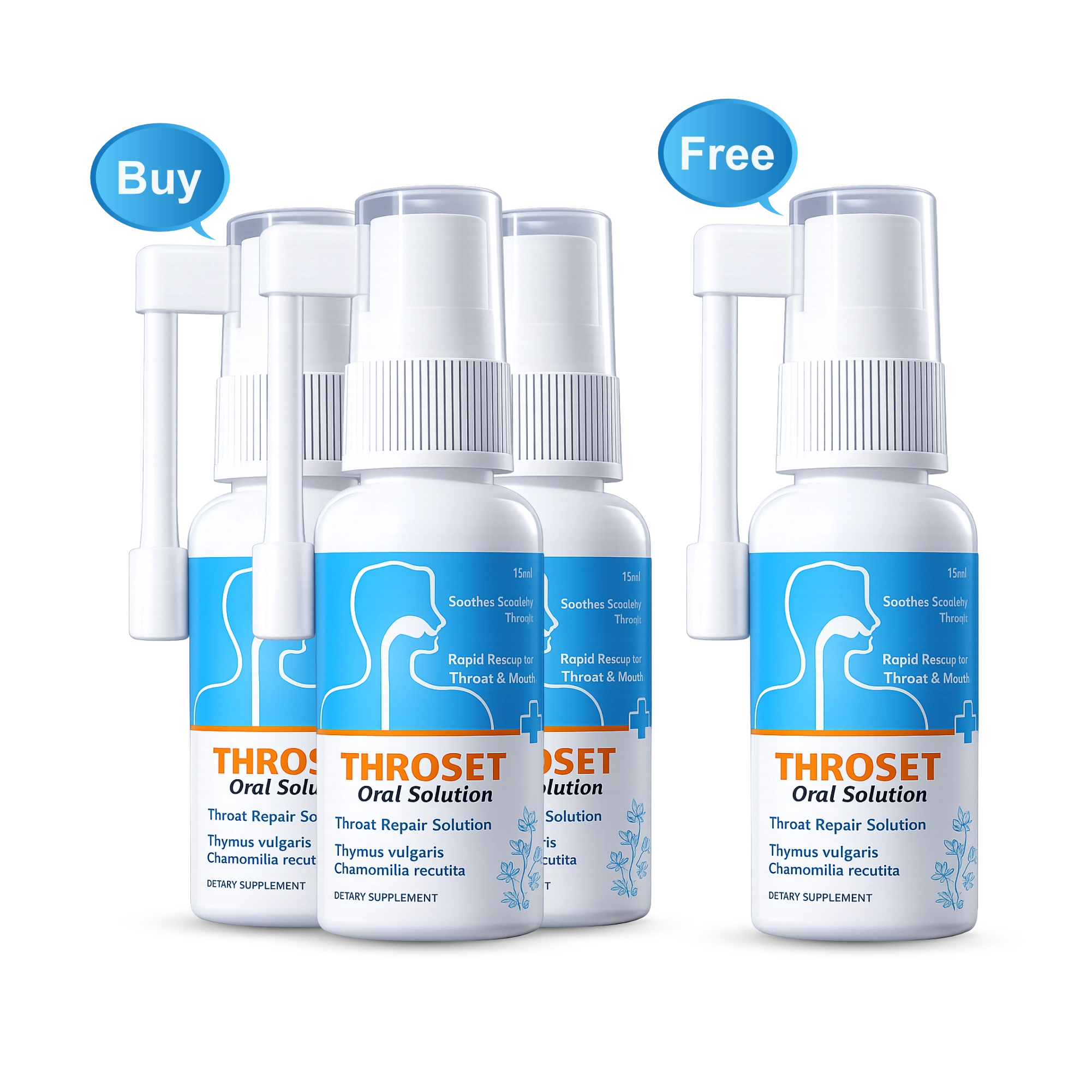 3 Throset Spray + 1 Throset  Free Offer